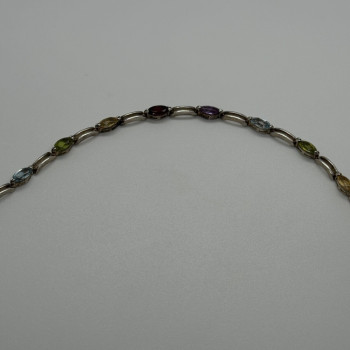 925 Sterling Silver Tourmalines Bracelet
