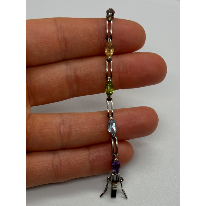 925 STERLING SILVER TOURMALINES BRACELET