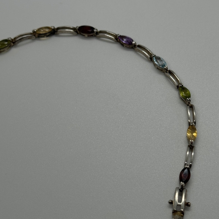925 Sterling Silver Tourmalines Bracelet