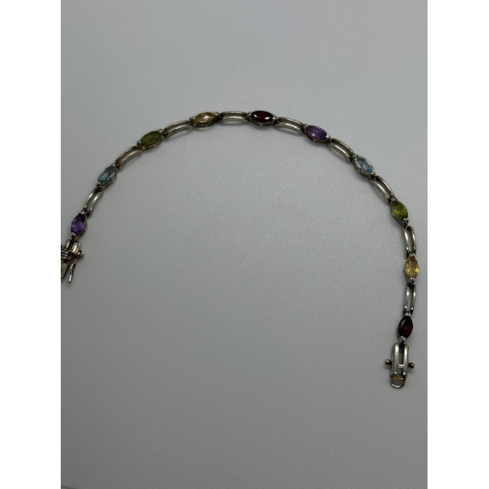 925 STERLING SILVER TOURMALINES BRACELET