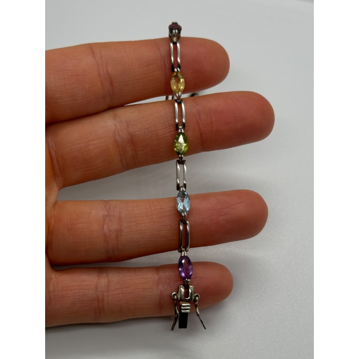 925 STERLING SILVER TOURMALINES BRACELET