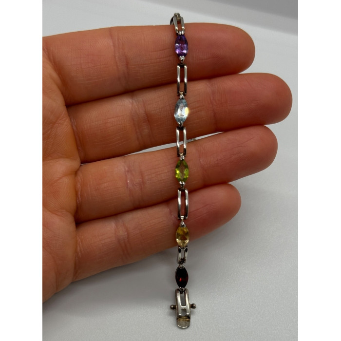 925 STERLING SILVER TOURMALINES BRACELET