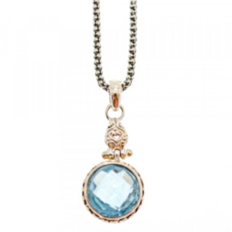925 Sterling Silver Blue Spinel Chain With Pendant