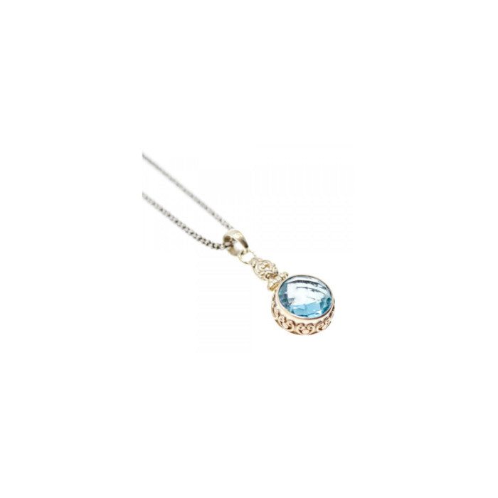 925 STERLING SILVER BLUE SPINEL CHAIN WITH PENDANT