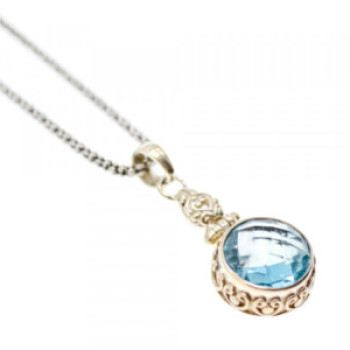 925 Sterling Silver Blue Spinel Chain With Pendant
