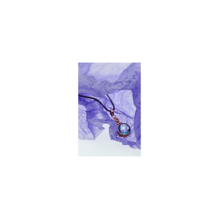 925 STERLING SILVER BLUE SPINEL CHAIN WITH PENDANT