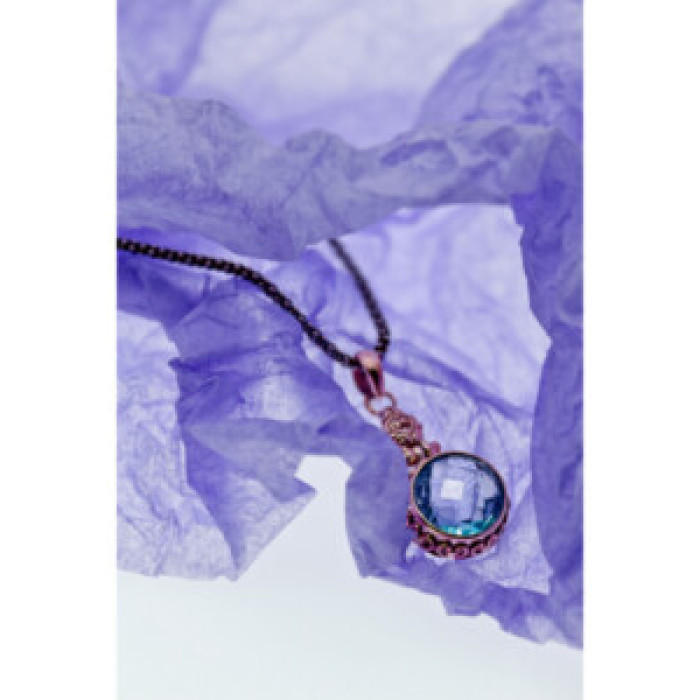 925 Sterling Silver Blue Spinel Chain With Pendant