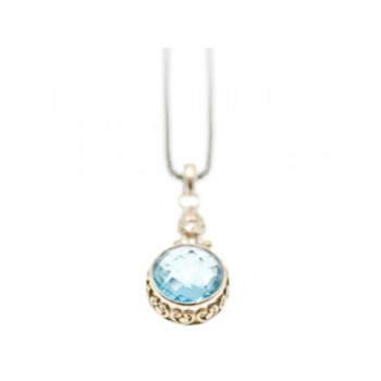925 STERLING SILVER BLUE SPINEL CHAIN WITH PENDANT