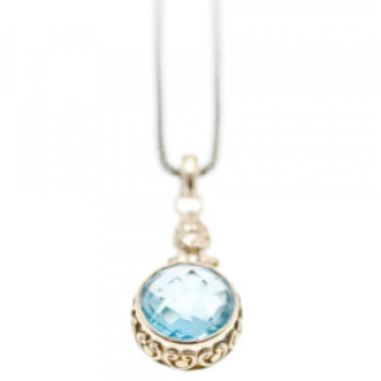 925 Sterling Silver Blue Spinel Chain With Pendant