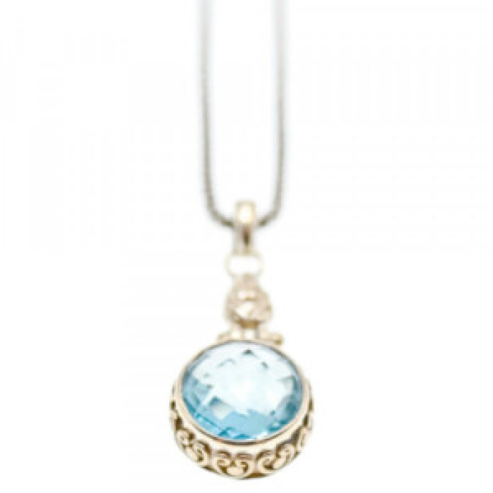 925 Sterling Silver Blue Spinel Chain With Pendant