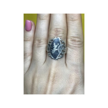 Vintage 925 Sterling Siamese Silver Ring Size 8.5