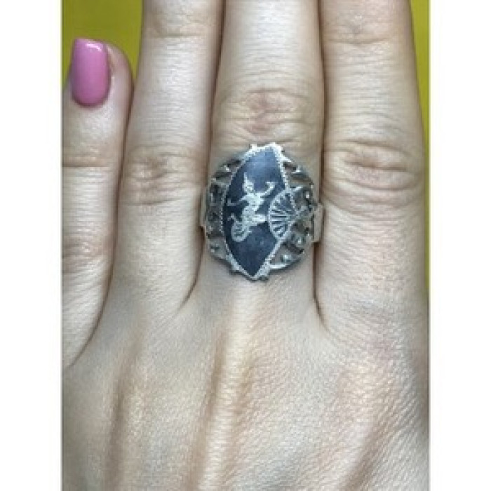 Vintage 925 Sterling Siamese Silver Ring Size 8.5
