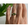 925 Sterling Silver Gold Plated Nephrite Ring Size 7