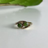 925 Sterling Silver Gold Plated Nephrite Ring Size 7