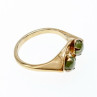 925 Sterling Silver Gold Plated Nephrite Ring Size 7
