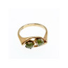 925 Sterling Silver Gold Plated Nephrite Ring Size 7