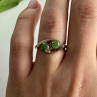 925 Sterling Silver Gold Plated Nephrite Ring Size 7