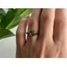 925 Sterling Silver Gold Plated Nephrite Ring Size 7