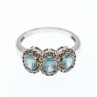 925 Sterling Silver Tourmaline & Quartz Ring Size 7