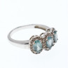 925 Sterling Silver Tourmaline & Quartz Ring Size 7