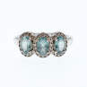 925 Sterling Silver Tourmaline & Quartz Ring Size 7