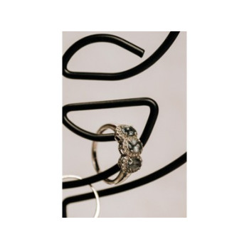 925 Sterling Silver Tourmaline & Quartz Ring Size 7