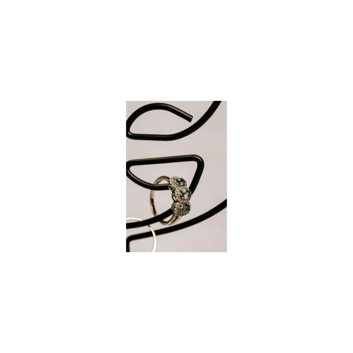 925 Sterling Silver Tourmaline & Quartz Ring Size 7