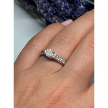 10K WHITE GOLD RING SAPPHIRE SIZE 6.5