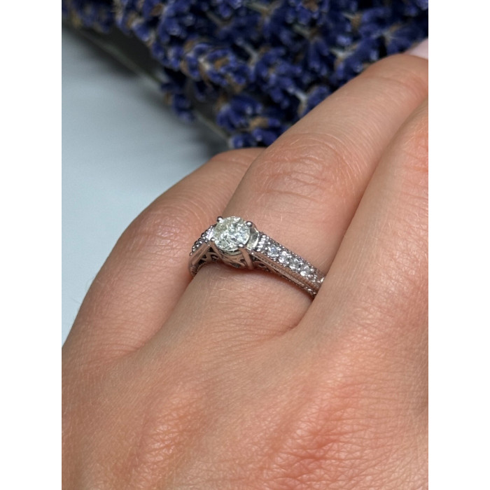 10K WHITE GOLD RING SAPPHIRE SIZE 6.5