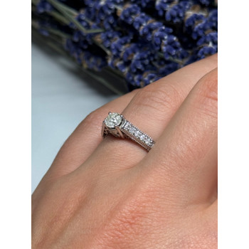 10K WHITE GOLD RING SAPPHIRE SIZE 6.5