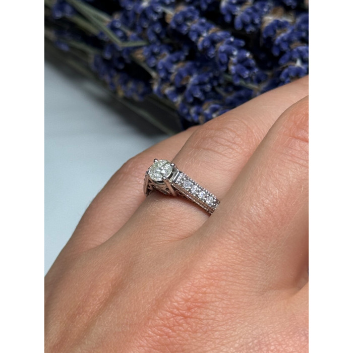 10K WHITE GOLD RING SAPPHIRE SIZE 6.5