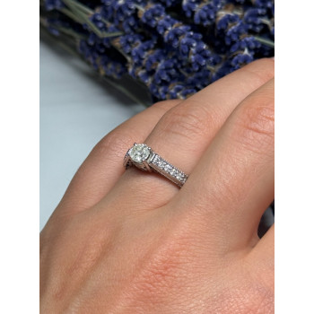 10K WHITE GOLD RING SAPPHIRE SIZE 6.5