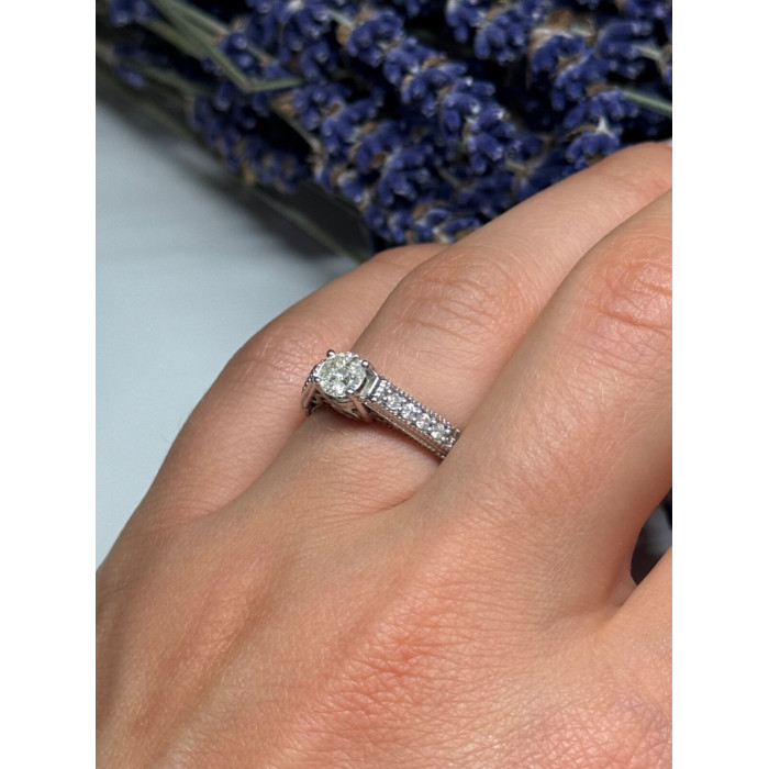 10K WHITE GOLD RING SAPPHIRE SIZE 6.5