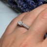 10K White Gold Ring Sapphire Size 6.5