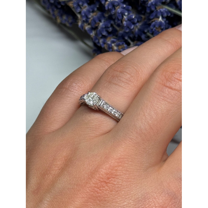 10K WHITE GOLD RING SAPPHIRE SIZE 6.5