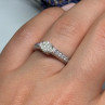 10K White Gold Ring Sapphire Size 6.5