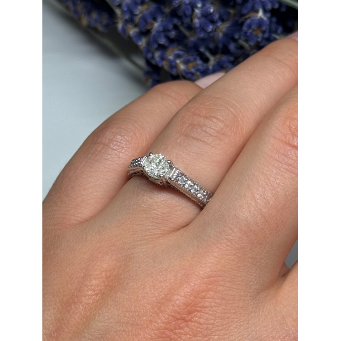 10K WHITE GOLD RING SAPPHIRE SIZE 6.5