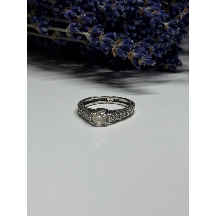 10K WHITE GOLD RING SAPPHIRE SIZE 6.5