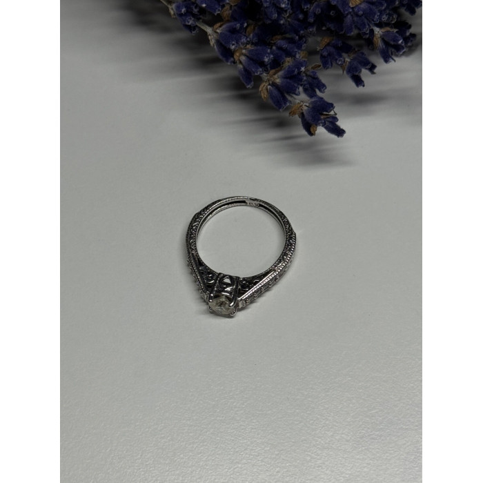 10K WHITE GOLD RING SAPPHIRE SIZE 6.5