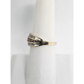 14K YELLOW GOLD HESSONITE & GOSHENITE RING  SIZE 6