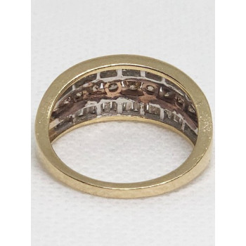 14K YELLOW GOLD HESSONITE & GOSHENITE RING  SIZE 6