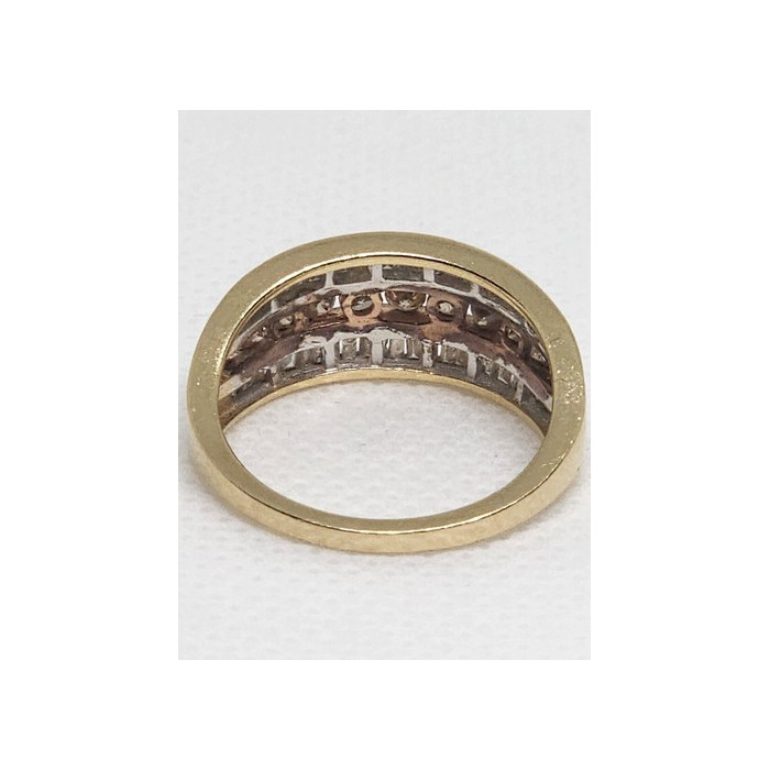 14K YELLOW GOLD HESSONITE & GOSHENITE RING  SIZE 6