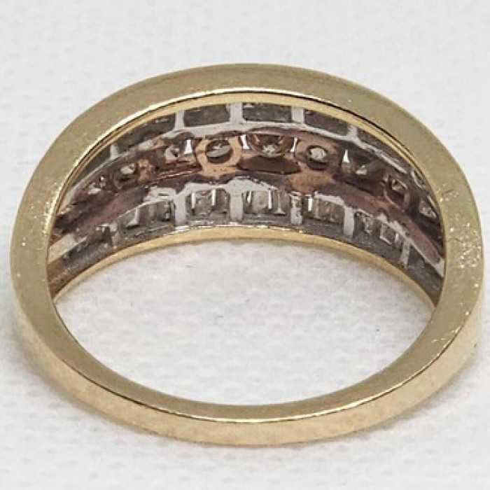 14K Yellow Gold Hessonite & Goshenite Ring Size 6
