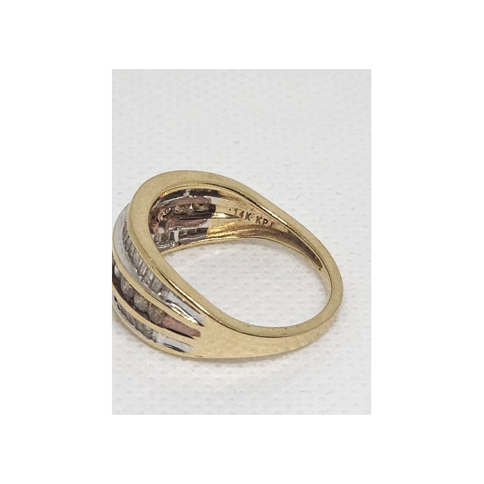 14K YELLOW GOLD HESSONITE & GOSHENITE RING  SIZE 6