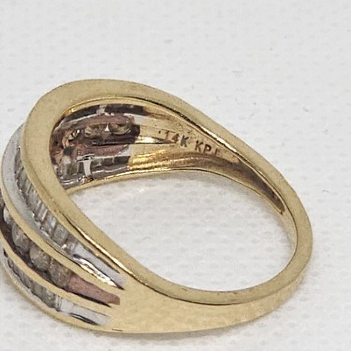 14K Yellow Gold Hessonite & Goshenite Ring Size 6