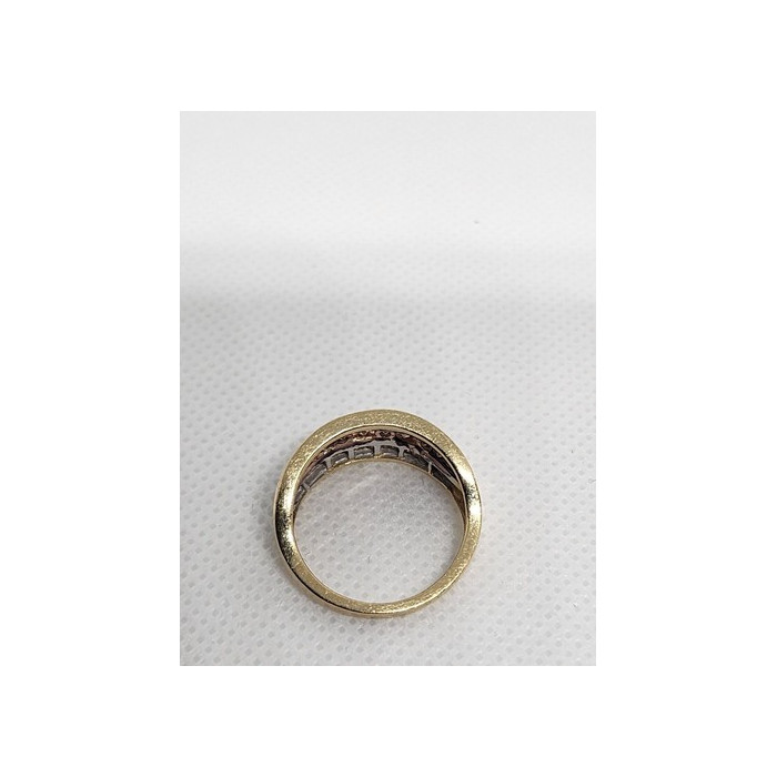 14K YELLOW GOLD HESSONITE & GOSHENITE RING  SIZE 6