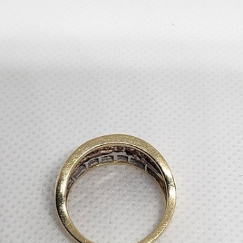 14K Yellow Gold Hessonite & Goshenite Ring Size 6