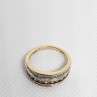 14K Yellow Gold Hessonite & Goshenite Ring Size 6