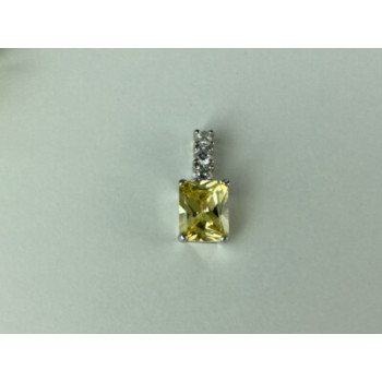925 Sterling Silver Yellow & White CZ Pendant