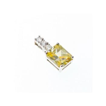 925 Sterling Silver Yellow & White CZ Pendant